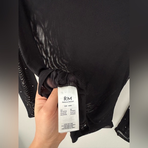 Rebbeca Minkoff Black Blouse Semi-Transparent Size S NWOT - Picture 8 of 8